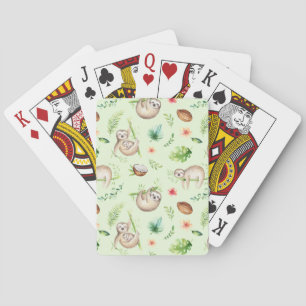 Jeu De Cartes Motif Tropical Coconut Sloth