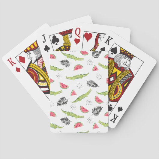 Jeu De Cartes Motif Tropical Watermelon & Crocodile (dos)
