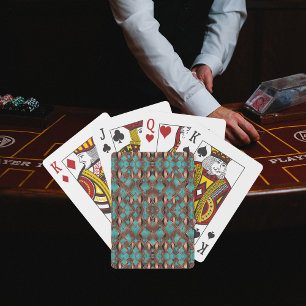 Jeu De Cartes Motif Turquoise Cuivre
