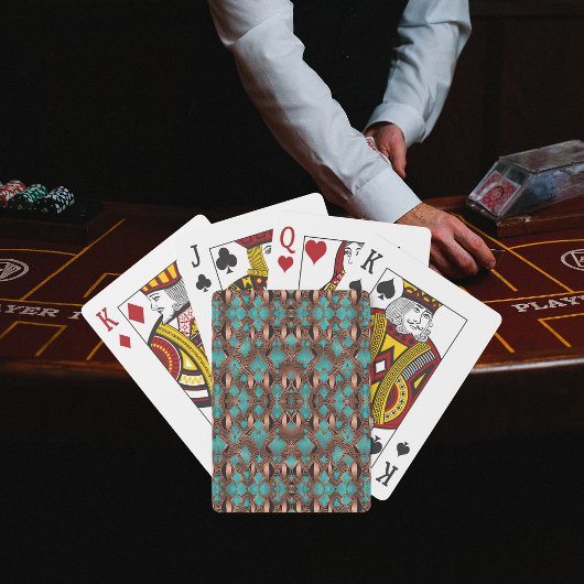 Jeu De Cartes Motif Turquoise Cuivre