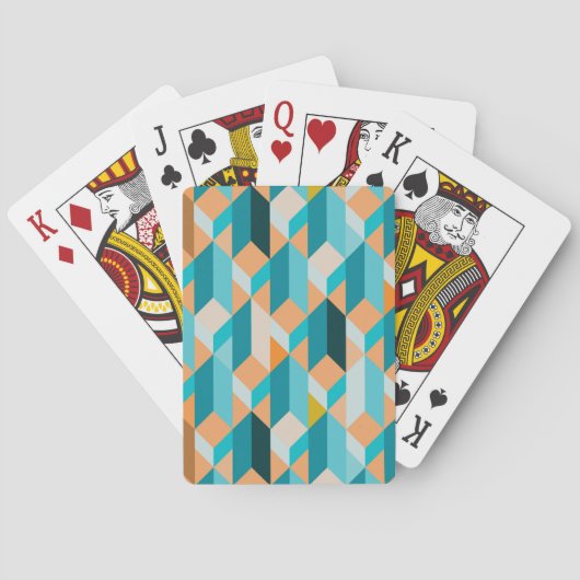 Jeu De Cartes Motif turquoise Et Orange (dos)