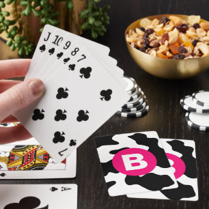 Jeu De Cartes Motif vache fantaisie patch en rose monogramme