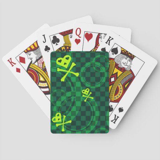 Jeu De Cartes Motif vert d'Emo avec des cercles (dos)