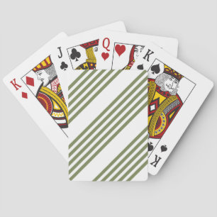 Jeu De Cartes Motif vert olive et blanc cinq bandes