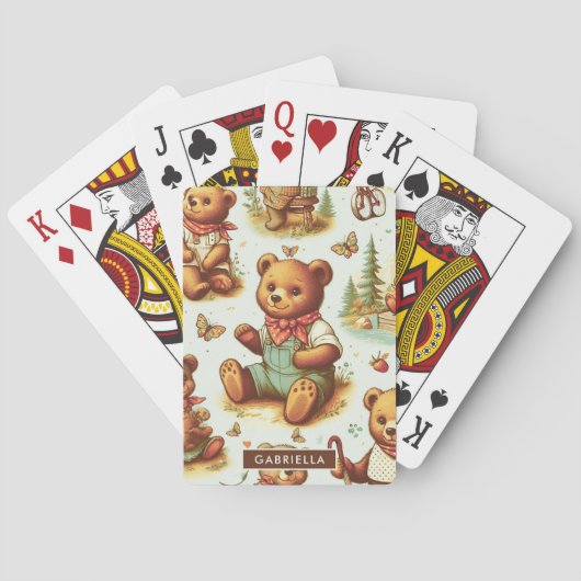 Jeu De Cartes Motif vintage Cute Teddy Bear (dos)