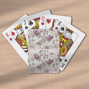 Jeu De Cartes Motif vintage Floral Newspaper