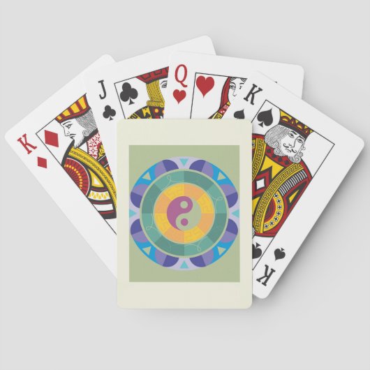 Jeu De Cartes Motif Yin Yang Coloré (dos)