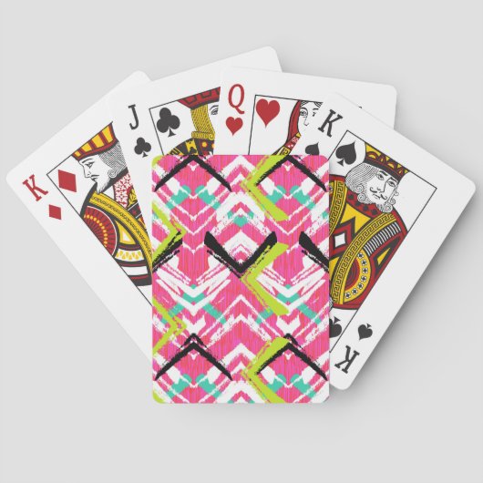 Jeu De Cartes Motif Zag rose main (dos)