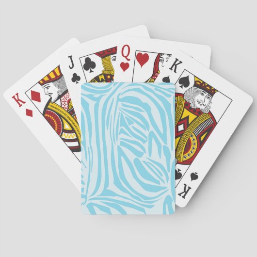 Jeu De Cartes Motif Zèbre Bleu (dos)