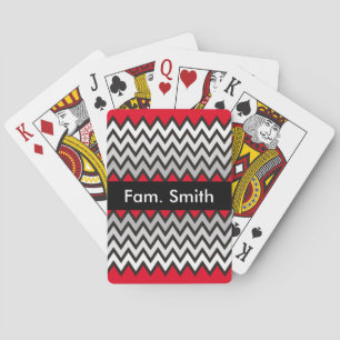 Jeu De Cartes Motif ZIGZAG - noir blanc gris + votre idée