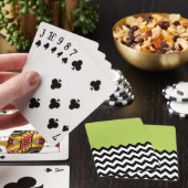 Jeu De Cartes Motif Zigzag noir et blanc, Chevron, Vert (In Situ)
