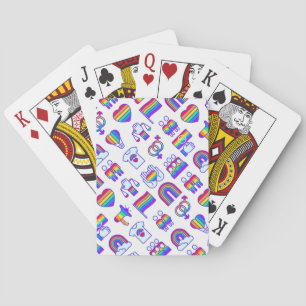 Jeu De Cartes Motifs d'icônes arc-en-ciel colorées