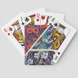 Jeu De Cartes Motifs Floraux Géométriques Art Déco Français Vint