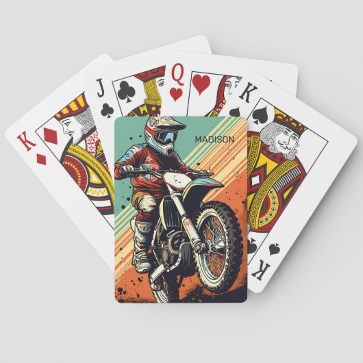 Jeu De Cartes Motocross de nom personnalisé (dos)
