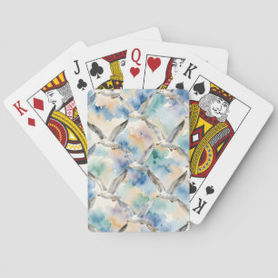 Jeu De Cartes Mouettes à l'aquarelle motif sans couture Maison C