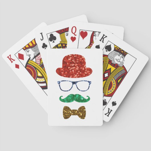 Jeu De Cartes moustache hipster de noël (dos)
