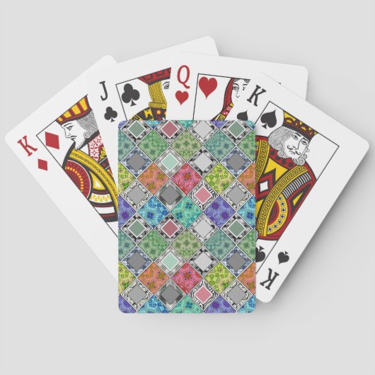 Jeu De Cartes Multicolore, rustique, patchwork, patchwork (dos)