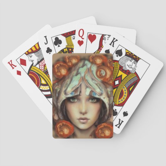 Jeu De Cartes mushroom fantasy dame artiste jouer carte (dos)