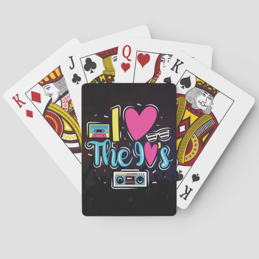 Jeu De Cartes Musique Art 90s Retro Cassette Party (dos)