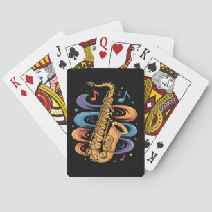Jeu De Cartes Musique de saxophone colorée Flux Instrument de ja