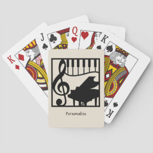Jeu De Cartes Musique Élégante Piano Clavier Clé de Sol Note Élé