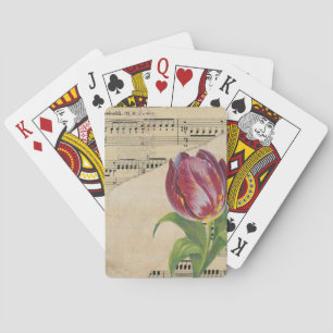 Jeu De Cartes Musique victorienne vintage Tulips romantiques