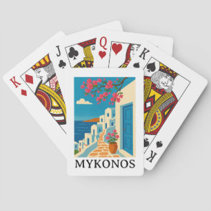 Jeu De Cartes Mykonos Grèce Voyage Vintage - Art Coloré