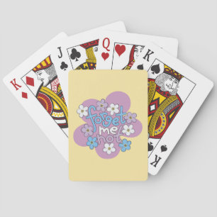 Jeu De Cartes Myosotis et message sur un motif floral vibrant