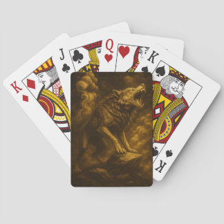 Jeu De Cartes Mystischer goldener Wolf - Black and Gold Tierkuns
