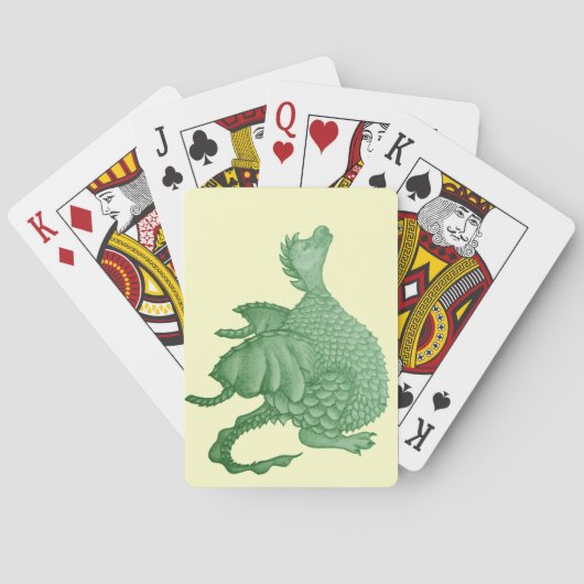 Jeu De Cartes mythique créature imaginaire mignon dragon vert vé (dos)