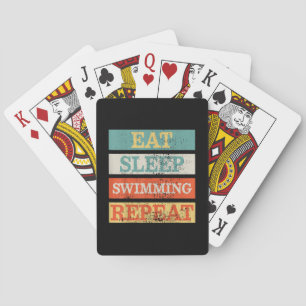 Jeu De Cartes Nager Manger Dormir Nager Répéter Drôle