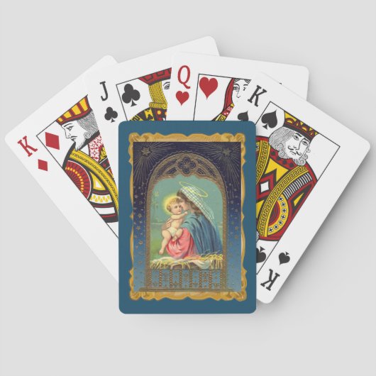 Jeu De Cartes Nativité Marie tenant le bébé Jésus (dos)