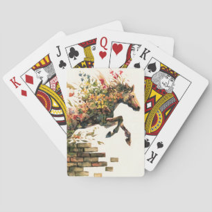Jeu De Cartes Nature Botanique Cheval Floral Jumping