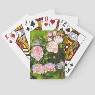 Jeu De Cartes Nature morte de Van Gogh avec des roses roses