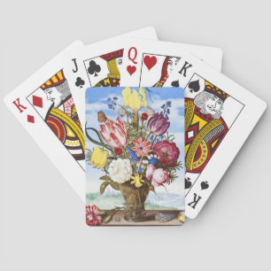 Jeu De Cartes Nature morte florale de l'Âge d'or néerlandais vin