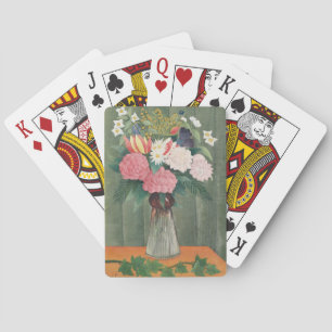 Jeu De Cartes Nature morte florale rose vintage de Henri Roussea
