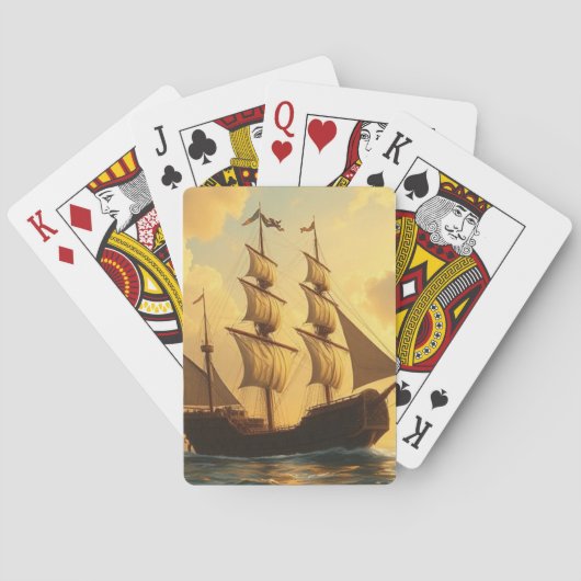 Jeu De Cartes Navire doré (dos)