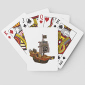 Jeu De Cartes Navire Pirate avec Drapeau à Crâne (dos)