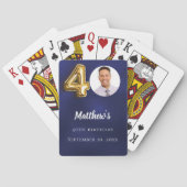 Jeu De Cartes Navy blue gold 40th photo birthday party (dos)