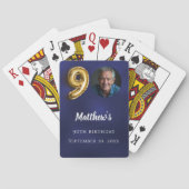 Jeu De Cartes Navy blue gold 90th photo birthday party (dos)