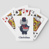 Jeu De Cartes Navy Blue Red Marching Band Drum Cat Personalize (dos)