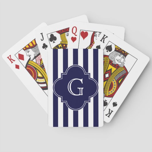 Jeu De Cartes Navy Blue White Stripes (dos)