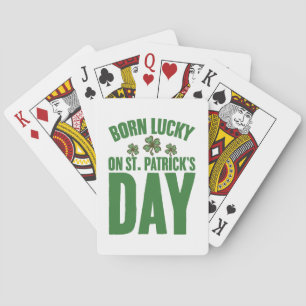 Jeu De Cartes Né Lucky sur St Patrick's Day Irlandais Anniversai