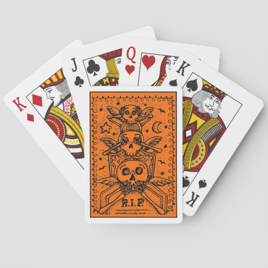 JEU DE CARTES NE VOIR PAS LE MAL CÈMÈRE SKELETON TOMBSTONE, HALL (dos)