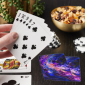 Jeu De Cartes Nebula de l'espace violet dans l'encre d'alcool (In Situ)