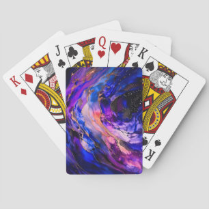 Jeu De Cartes Nebula de l'espace violet dans l'encre d'alcool