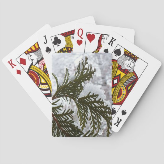 Jeu De Cartes Neige sur les branches À feuillage persistant (dos)