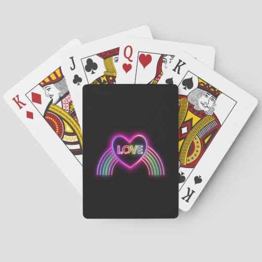 Jeu De Cartes Neon Heart sur Rainbow (dos)