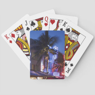Jeu De Cartes Neon hotel at night, Ocean Drive, South Miami Beac