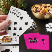 Jeu De Cartes Neon pink custom monogrammed playing cards (In Situ)